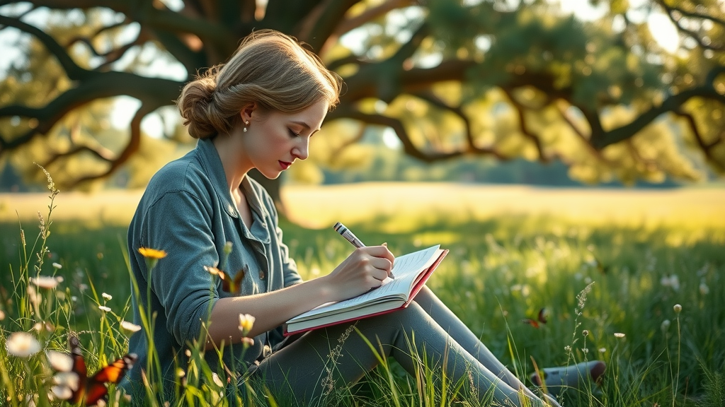 outdoor activities memory creativity emotional well-being journaling under oak tree