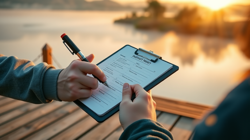 daily outdoor personal development practices checklist sunrise lake morning